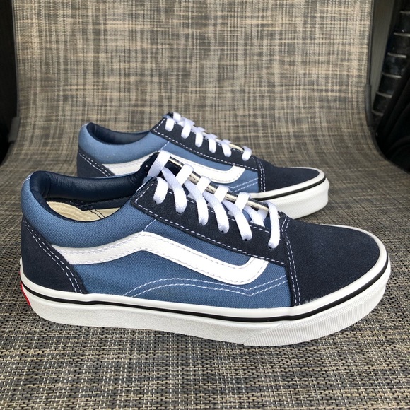 Vans Classic Low Navy Blue Canvas Suede Sneakers Skate Shoes Youth Size 1.5 - Picture 1 of 11